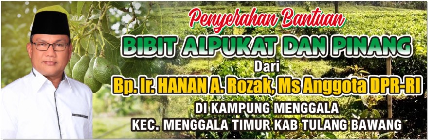 Pembagian 7000 Bibit Pohon Berbuah Kepada Masyarakat Kampung Menggala Oleh Ir. Hanan A. Rozak, MS